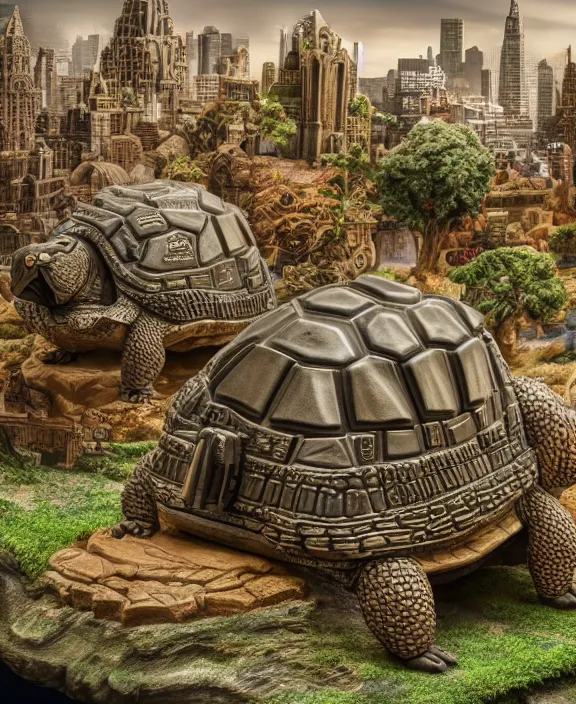 Prompt: city built on a giant tortoise. magic fantasy style. highly detailed 8 k. intricate. lifelike. soft light. nikon d 8 5 0.