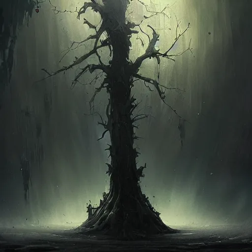 Image similar to tree of death by Greg Rutkowski