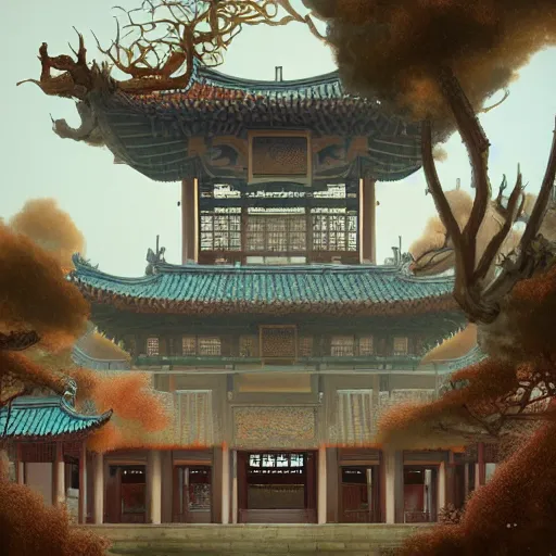 Prompt: tang dynasty palace by peter mohrbacher and dan mumford and nekro, cgsociety, volumetric light, 3 d render ， - h 6 4 0