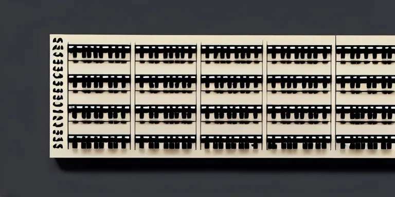 Image similar to dezeen showroom , minimalissimo, archdaily, teenage engineering moad, mother of all decks, product design concept, top down view of moog melotron synthesizer made by jony ives , dieter rams, 8k, high detailed photo