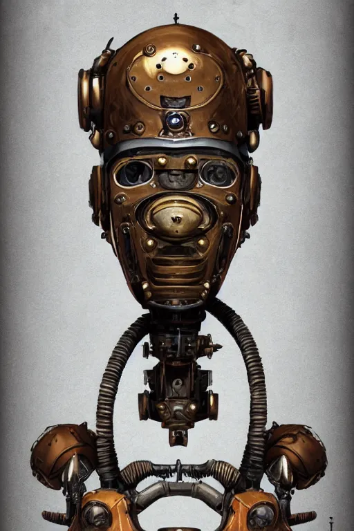 Image similar to steampunk helmet fantasy art mask robot ninja stylized digital illustration sharp focus, elegant intricate digital painting artstation concept art global illumination ray tracing advanced technology chaykin howard and campionpascale and cooke darwyn and davis jack