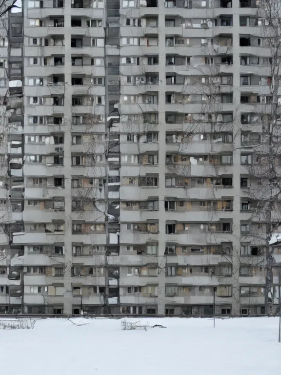 Image similar to full soviet apartment building, photo