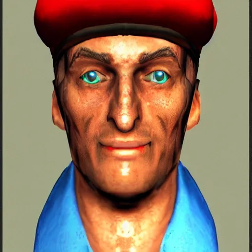 Image similar to fallout 4 character but rendered in n 6 4 graphics.