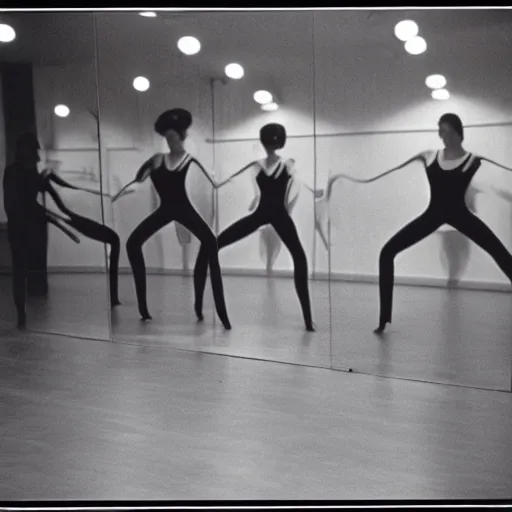 Prompt: 1 9 7 0's dance studio, kodak ektochrome film, photo