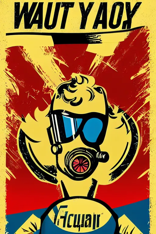 Image similar to fallout 7 6 retro futurist illustration art by butcher billy, sticker, colorful, illustration, highly detailed, simple, smooth and clean vector curves, no jagged lines, vector art, smooth andy warhol style