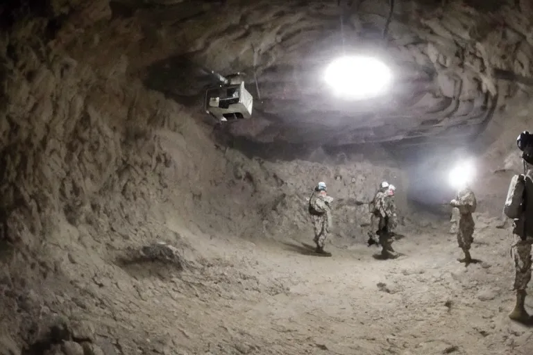 Image similar to gopro footage from inside a deep underground military base