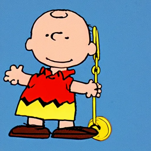 Image similar to Charlie Brown swings a yo-yo