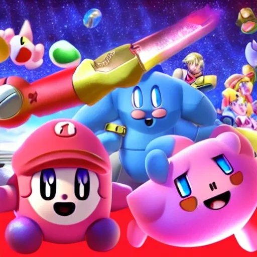 Prompt: kirby smash bros