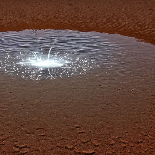 Prompt: floating water with a desert background