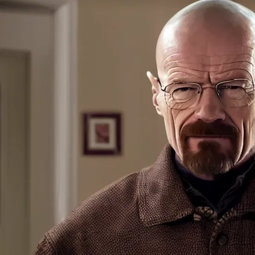 Image similar to walter white in home alone movie 4k