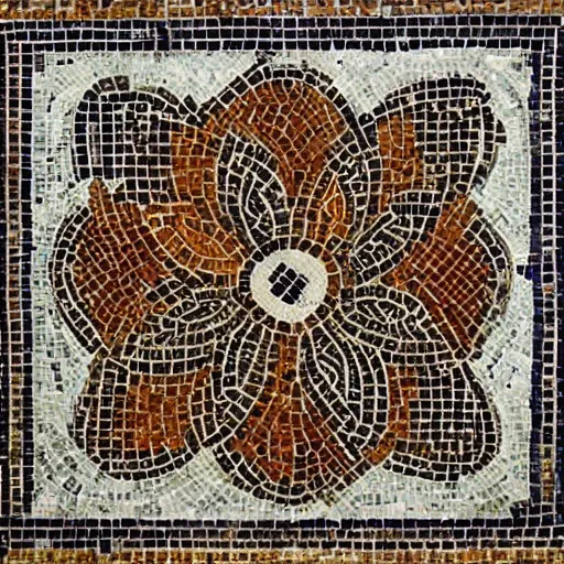 Image similar to a beautiful ancient roman mosaic of penrose tiles