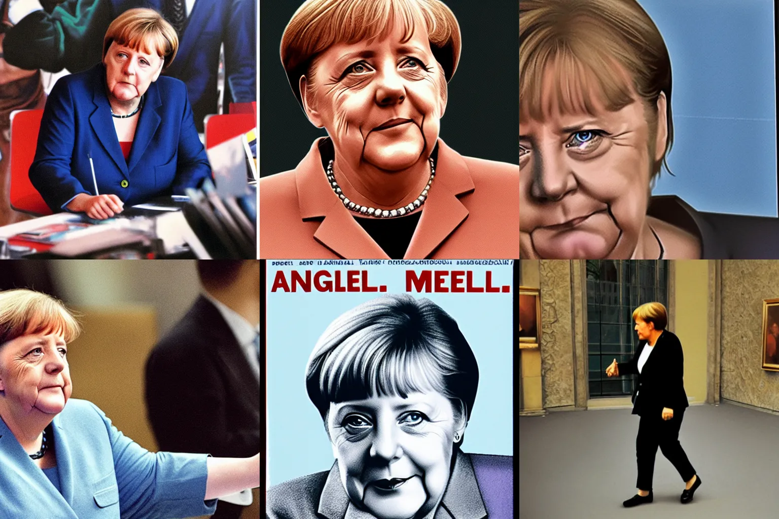 Prompt: angela merkel, drew struzan