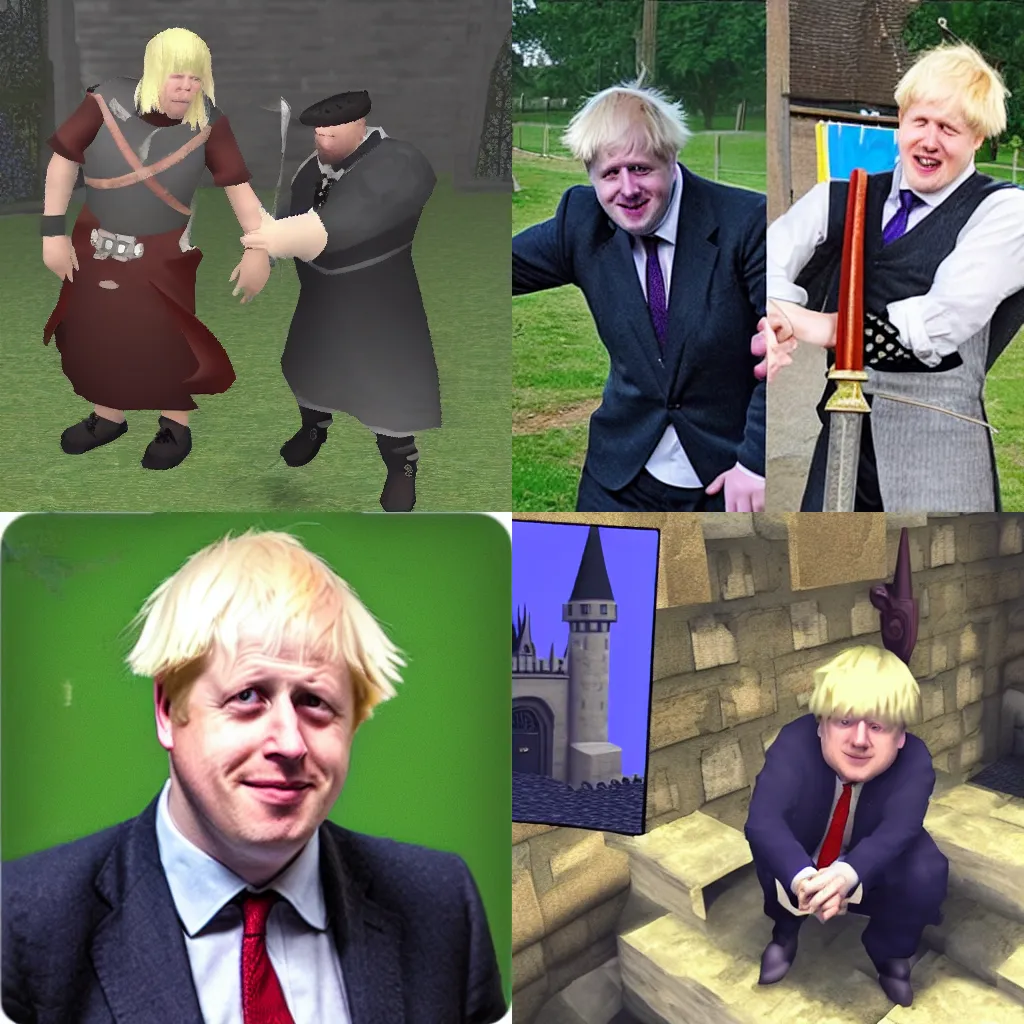 Prompt: Boris Johnson old school runescape