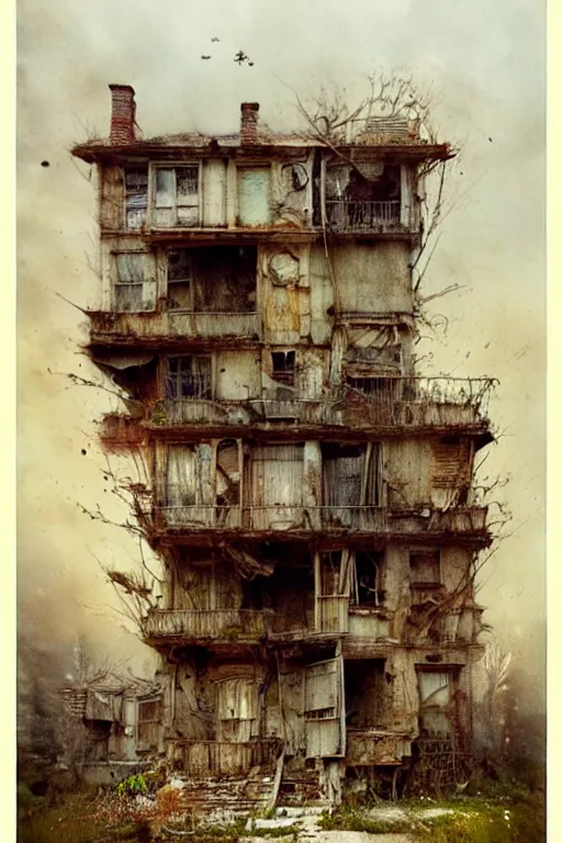 Image similar to (((((a multistory ramshackle house))))) by Jean-Baptiste Monge!!!!!!!!!!!!!!!!!!!!!!!!!!!