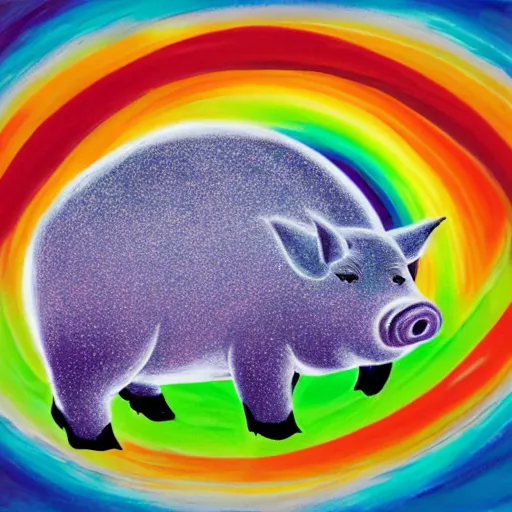 Image similar to rainbow cosmic pig