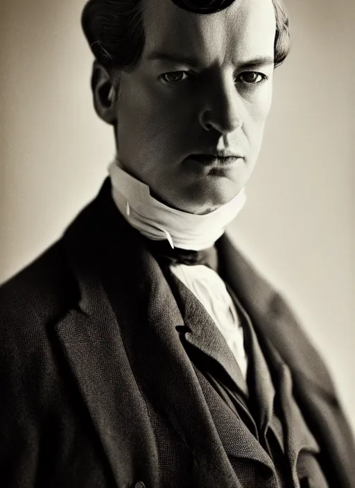 Prompt: close up portrait of a victorian aristocrat, male, soft light, detailed face, deep focus, movie still, dramatic lighting, ray tracing, by hendrik kerstens and paolo roversi