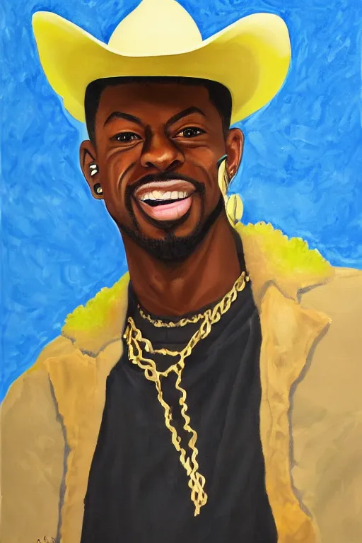 Image similar to lil nas x painting