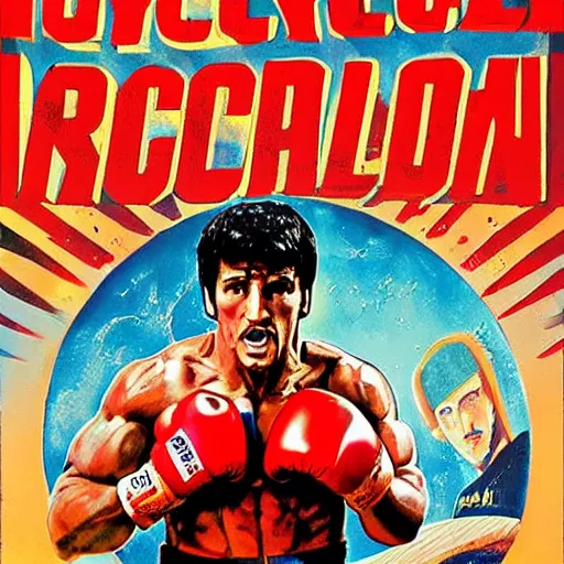 Prompt: rocky balboa on mars, boxing martians, high detailed, vivid colors, photorealistic, poster,