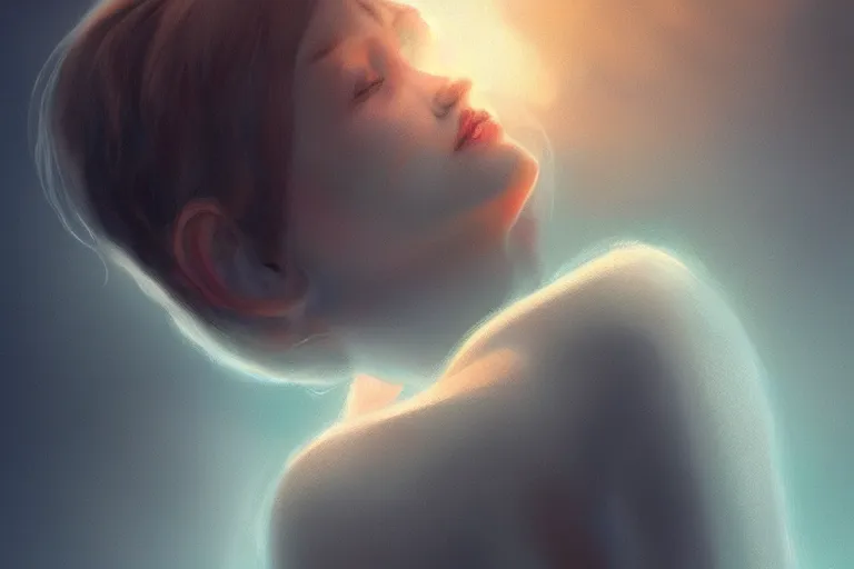 Image similar to light drools from the sun. digital art, stunning, muted colors, soft lighting, film, gradient, artstation