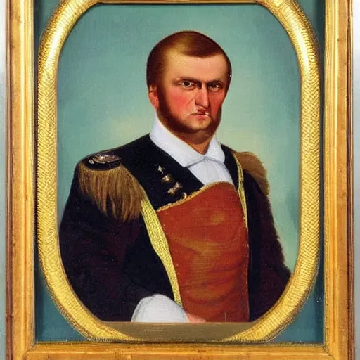 Prompt: 1 9 th century russian painting of donald trump