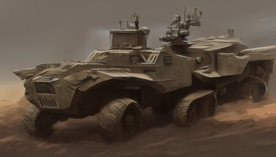 Image similar to military vehicle design, extremely detailed, jama jurabaev, greig fraser, roger deakins, shaddy safadi, feng shu, neil blevins, trending on artstation, high quality, brush stroke