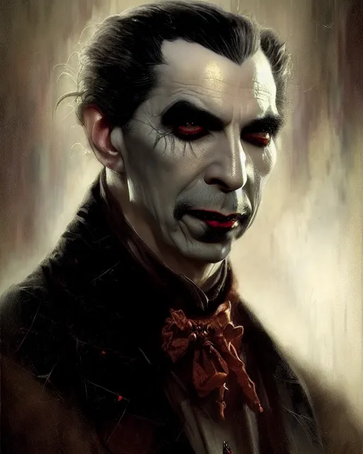 Prompt: portrait of mysterious bela lugosi's dracula, fantasy character portrait, ultra realistic, concept art, intricate details, highly detailed by greg rutkowski, gaston bussiere, craig mullins, simon bisley