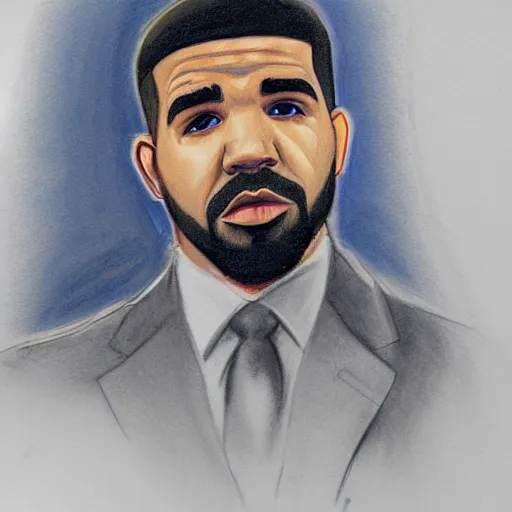 Image similar to courtroom sketch of drake