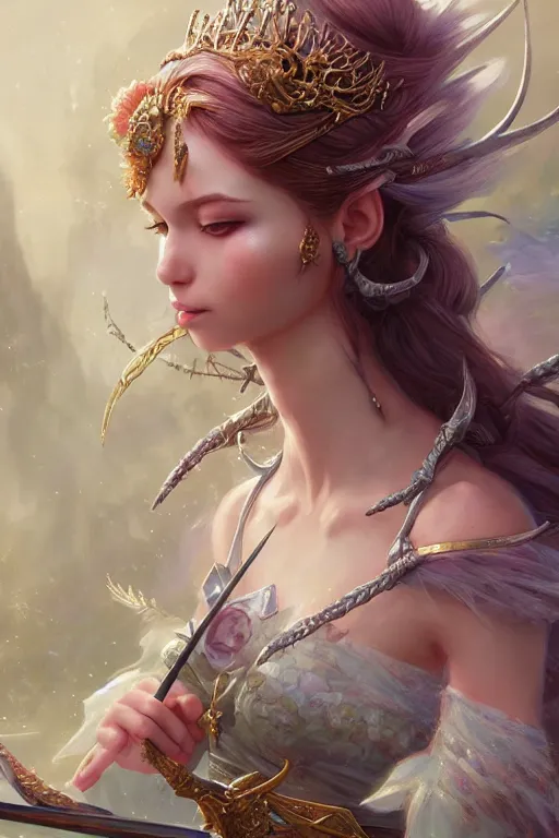 Image similar to fairy princess, highly detailed, d & d, fantasy, highly detailed, digital painting, trending on artstation, concept art, sharp focus, illustration, art by artgerm and greg rutkowski and fuji choko and viktoria gavrilenko and hoang lap