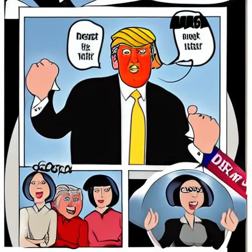 Image similar to donald trump as edna mode, pixar