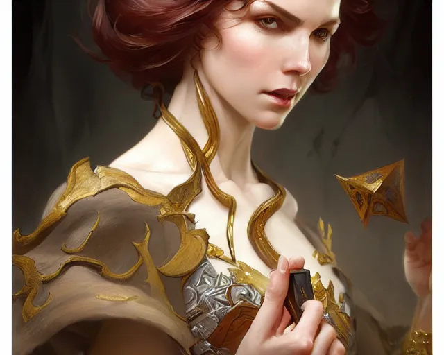 Image similar to photography of gwenda morgan, deep focus, d & d, fantasy, intricate, elegant, highly detailed, digital painting, artstation, concept art, matte, sharp focus, illustration, hearthstone, art by artgerm and greg rutkowski and alphonse mucha