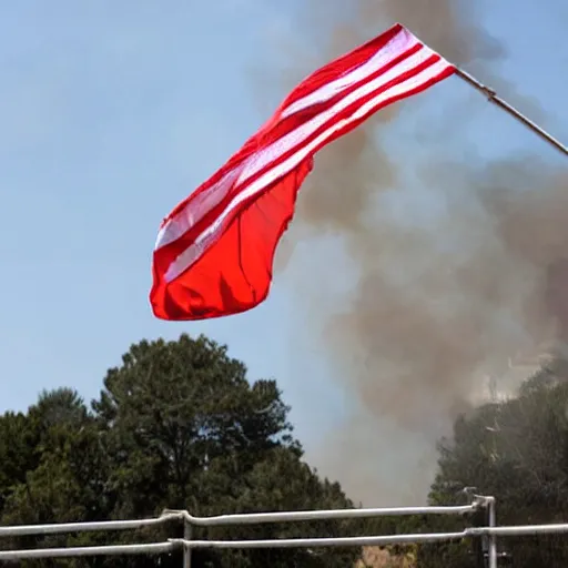 Image similar to burning maga flag,