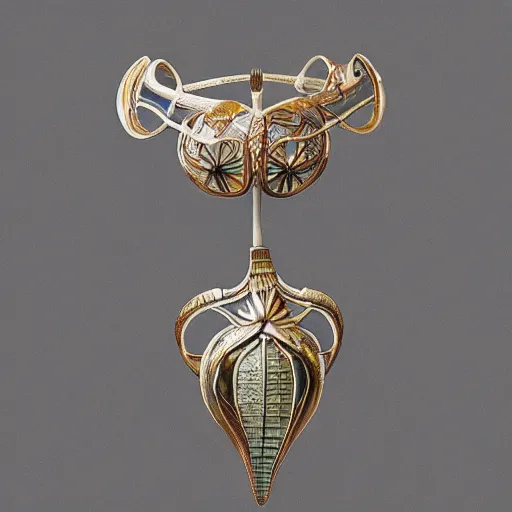 Image similar to hyperrealistic botanical artnouveau construction rene lalique jewelry