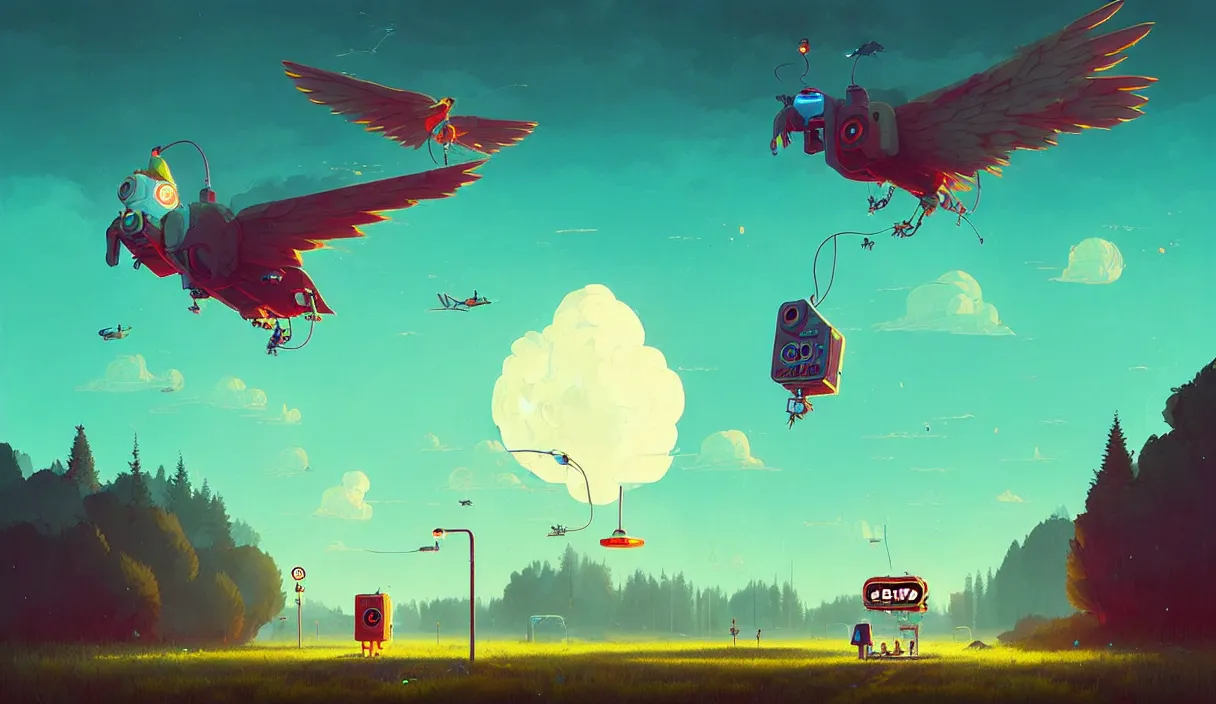 Prompt: epic professional digital art of a flying soda machine with wings, art by simon stalenhag, epic, stunning, gorgeous, wow wow detail