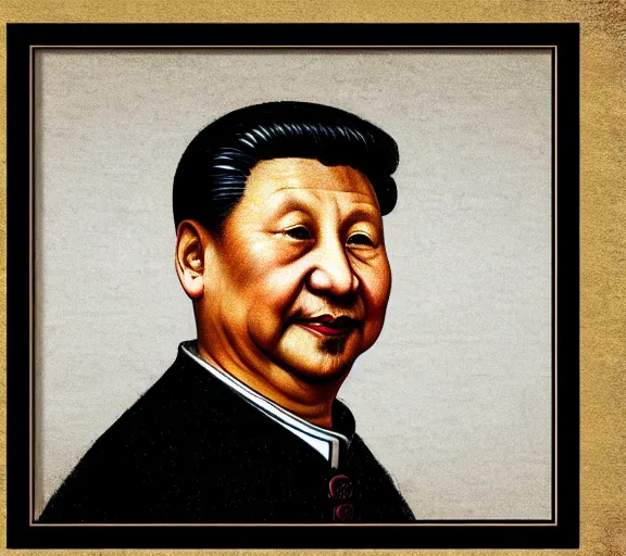 Prompt: Xi JinPing portrait in the style of Rembrandt