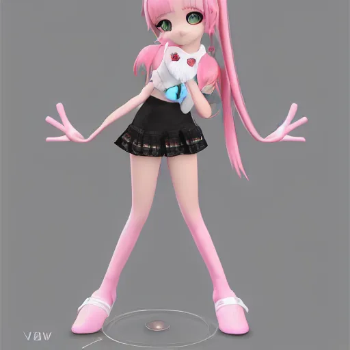 Image similar to cute fumo plush of a popstar girl, anime girl, idol, vray