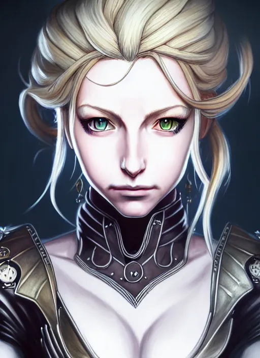 Image similar to a portrait of quistis an ultrafine detailed painting, detailed painting, detailed eyes!!, final fantasy octopath traveler lovecraft ghibly