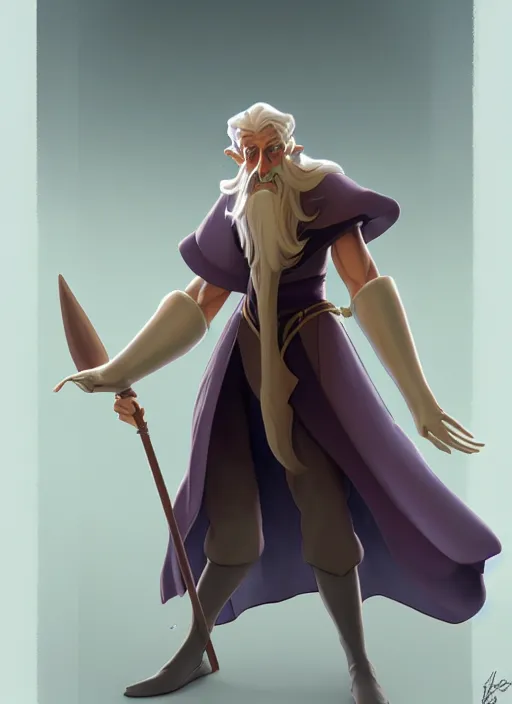 Image similar to elegant fantasy wizard based on anthony edan holding a broom natural lighting, path traced, highly detailed, high quality, digital painting, by don bluth and ross tran and studio ghibli and alphonse mucha, artgerm