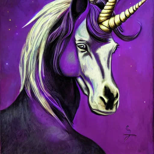 Prompt: portrait of gigachad unicorn