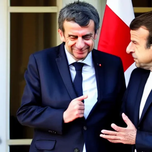 Image similar to jean luc melenchon is spanking emmanuel macron, by easo andrew