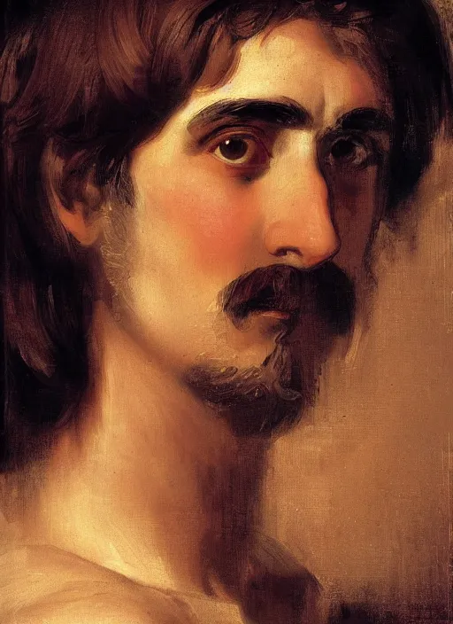 Image similar to extreme close up portrait of an ancient greek, by ilya kuvshinov, by thomas lawrence, by bayard wu, symmetrical