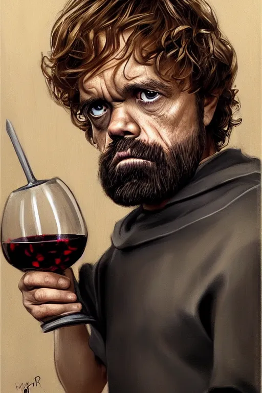 Image similar to tyrion lannister working in a winery, animation pixar style, by magali villeneuve, artgerm, jeremy lipkin and michael garmash, rob rey and kentaro miura style, golden ratio, trending on art station