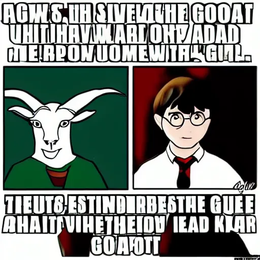 Prompt: harry potter as a goat