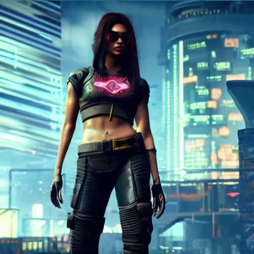 Prompt: a screenshot of deepika padukone in the video game cyberpunk 2 0 7 7. 3 d rendering. unreal engine. amazing likeness. very detailed. cartoon caricature