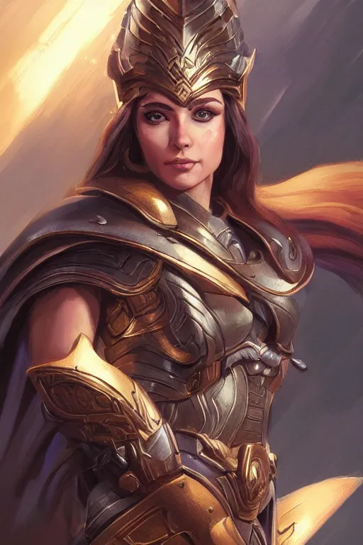 Image similar to amazon valkyrie athena, d & d, fantasy, portrait, highly detailed, headshot, digital painting, trending on artstation, concept art, sharp focus, illustration, art by artgerm and greg rutkowski and magali villeneuve