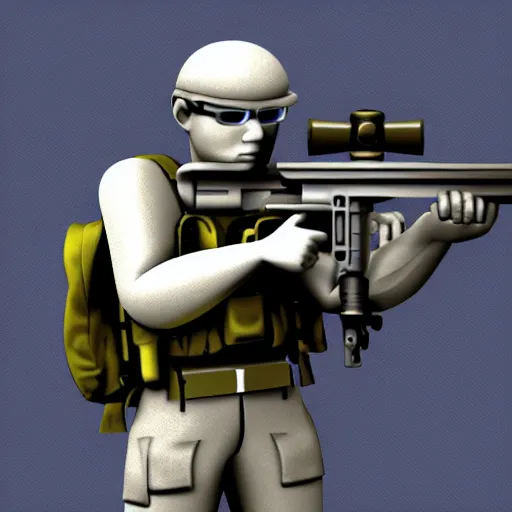 Image similar to internet forum sniper, illustrated, detailed