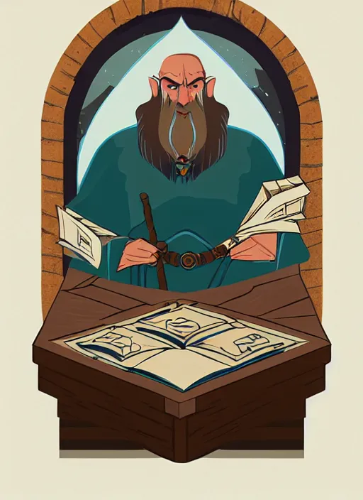 Prompt: powerful wizard playing dungeons and dragons, white background, by simon kennedy, studio muti