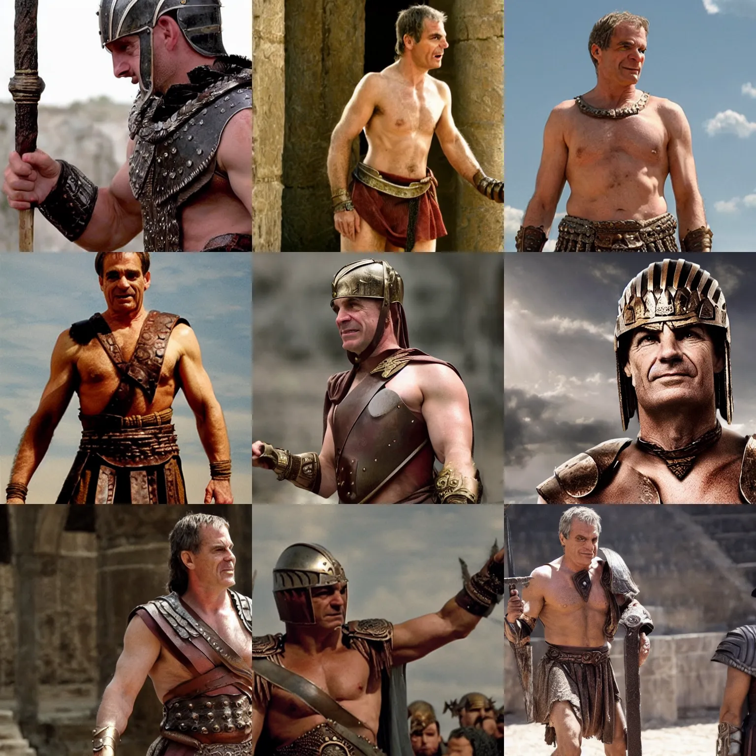 Prompt: photo of philosopher william lane craig as gladiator in spartacus