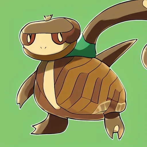 Prompt: illustration of an new pokemon inspired by an turtle and an monkey, in pokemon artstyle, extremely coherent