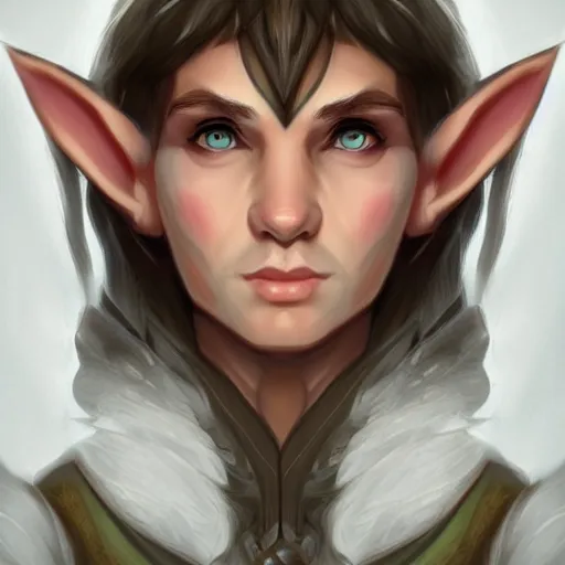 Image similar to Portrait of a young elf wizard, D&D, trending on artstation.