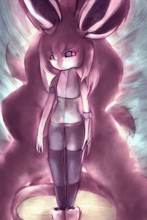 Image similar to a cyberpunk anthropomorphic fox with a fluffy tail!!!, manga art, trending on furaffinity, cartoon, kawaii, backlighting, by kawacy, chibi, pastel